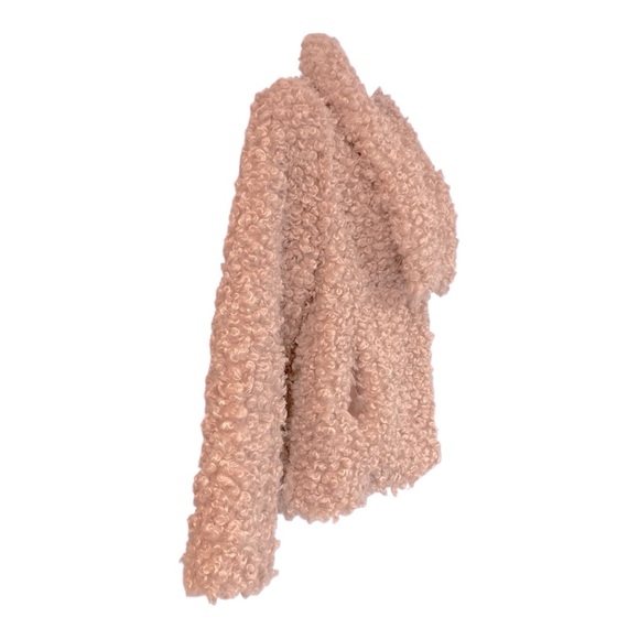 Midnight Velvet Blush Pink Boucle Mid-Hip Jacket Warm Winter Boho Retro Coat - Picture 6 of 11